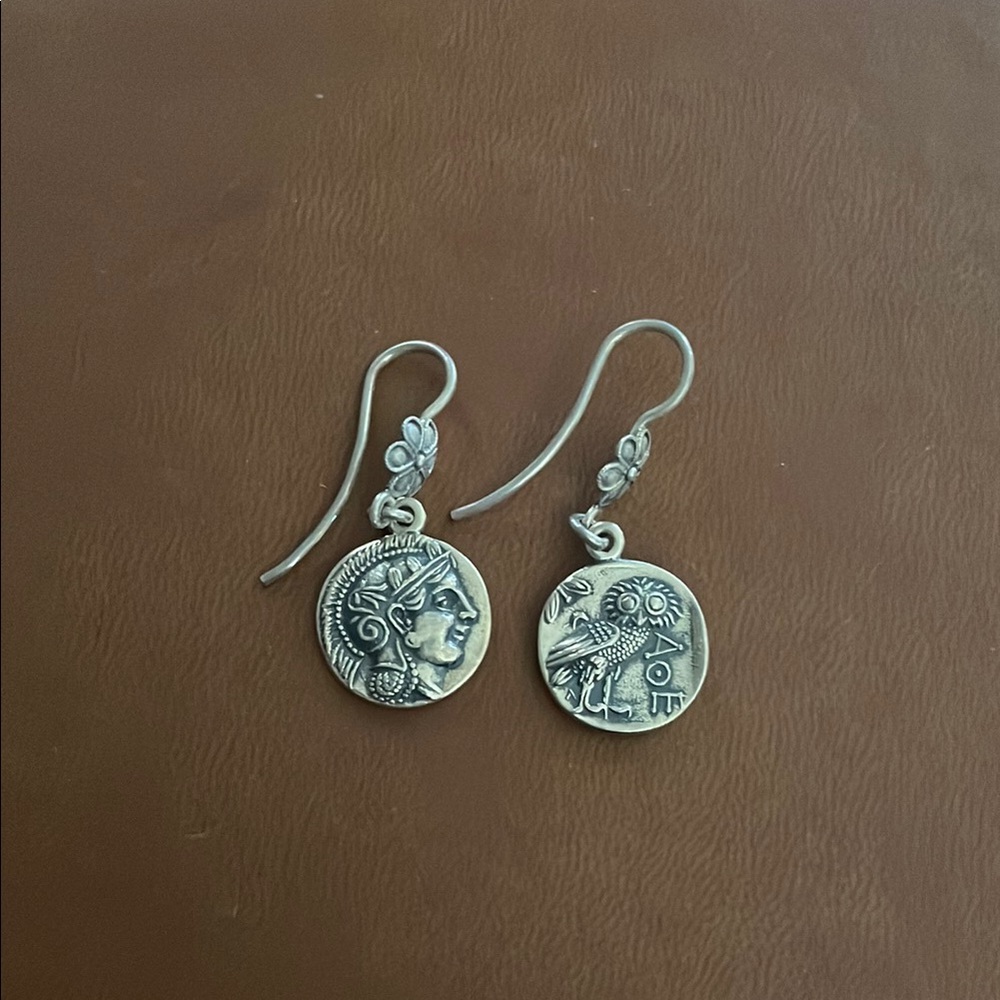 Sterling Silver Coin Drop Earrings